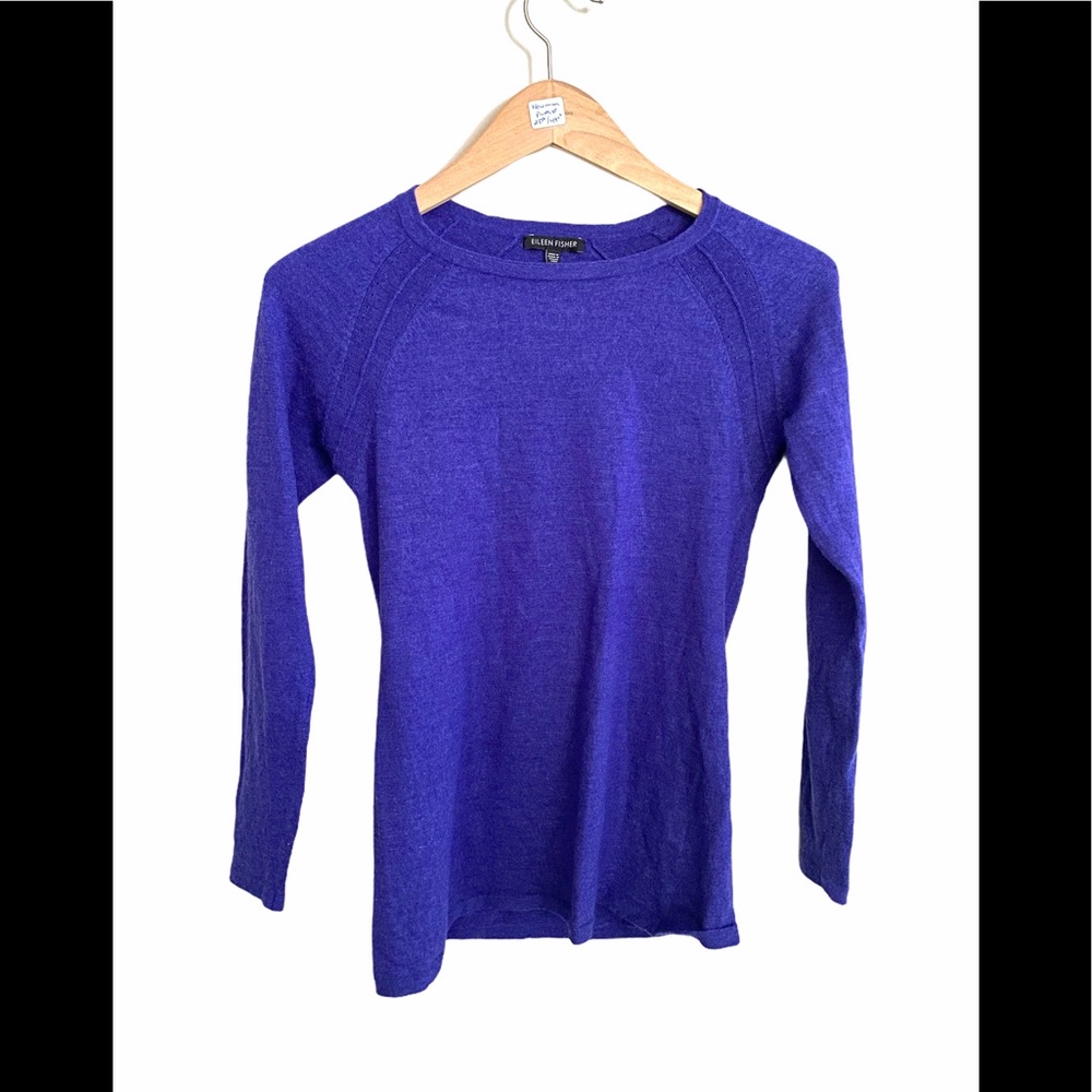 Eileen Fisher Purple Wool Sweater/Top